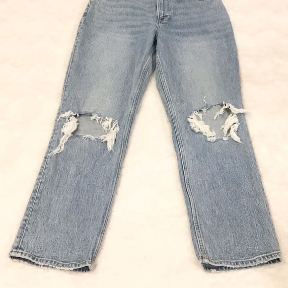 Abercrombie 4 Short (27S) 90s Straight Ultra High Rise Curve Love Women’s Jeans - Picture 4 of 11